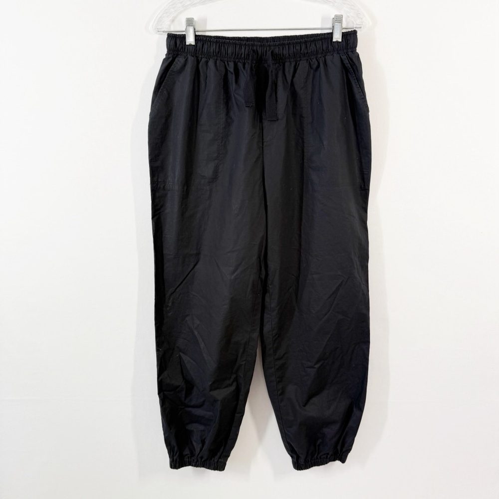 Calme Johnny Was Black Jogger Pants Size M Pockets 100% Cotton Lightweight